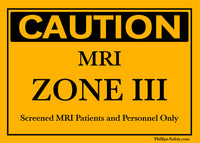 Phillips Safety RD-WS-P-011 Caution: MRI Zone III – Warning Sign