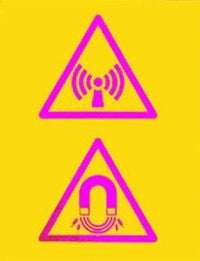 Phillips Safety RD-WS-P-NRMFS Silk Screened Sign Non Ionising Radiation and Magnet Field Symbols