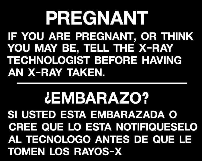 Phillips Safety RD-WS-P-PW-E/S-BK Silk Screened Sign Pregnancy X-Ray Warning (English and Spanish)