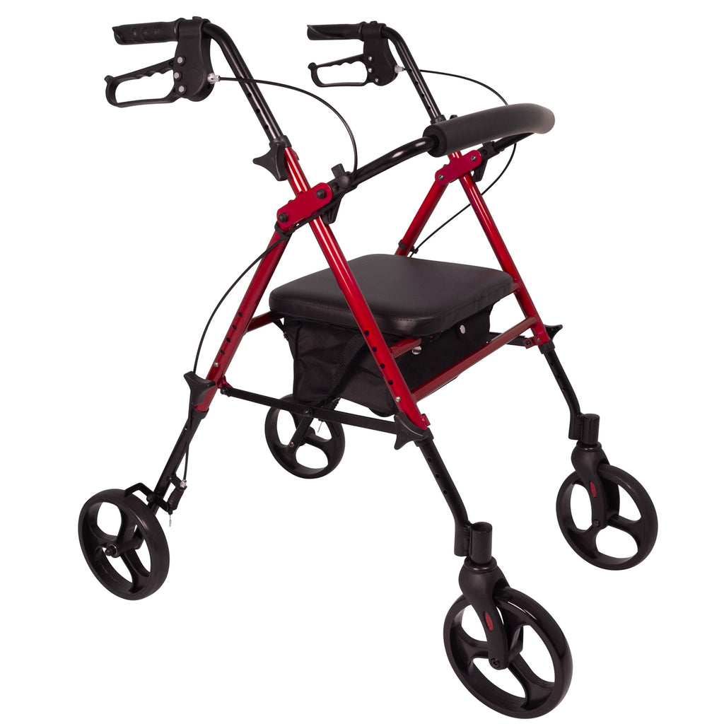 Compass Health ProBasics Aluminum Height Adjustable Rollator with 8” Wheels – Enhanced Mobility and Safety for the Home