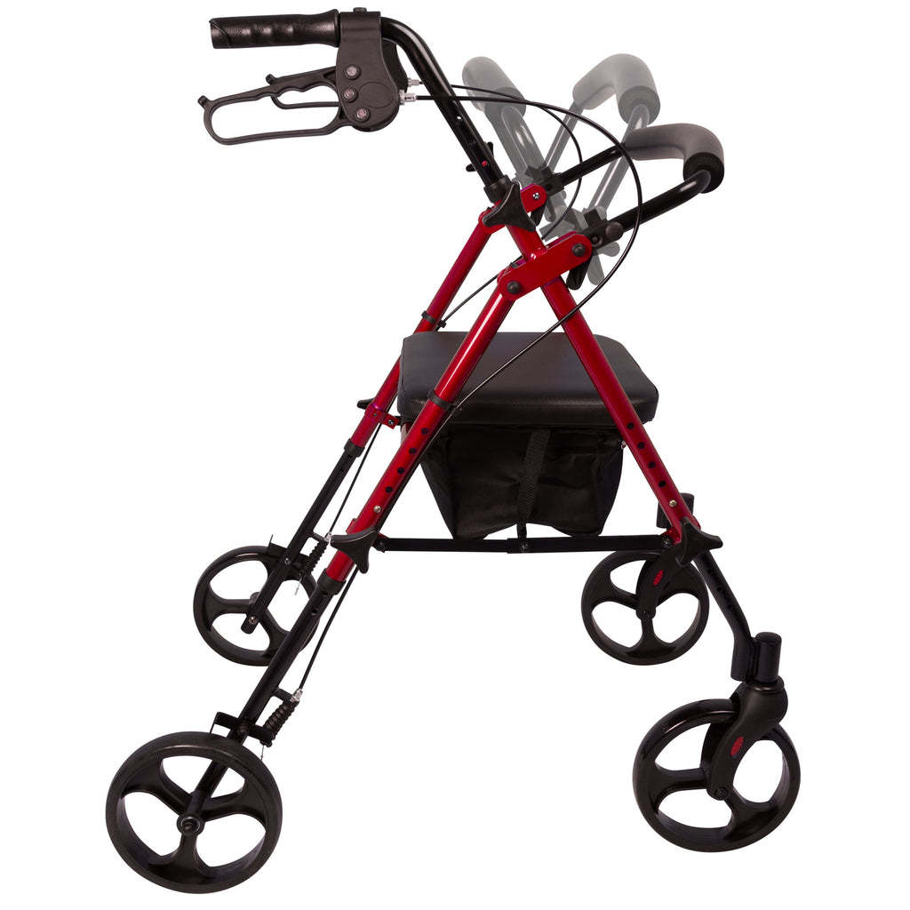 Compass Health ProBasics Aluminum Height Adjustable Rollator with 8” Wheels – Enhanced Mobility and Safety for the Home