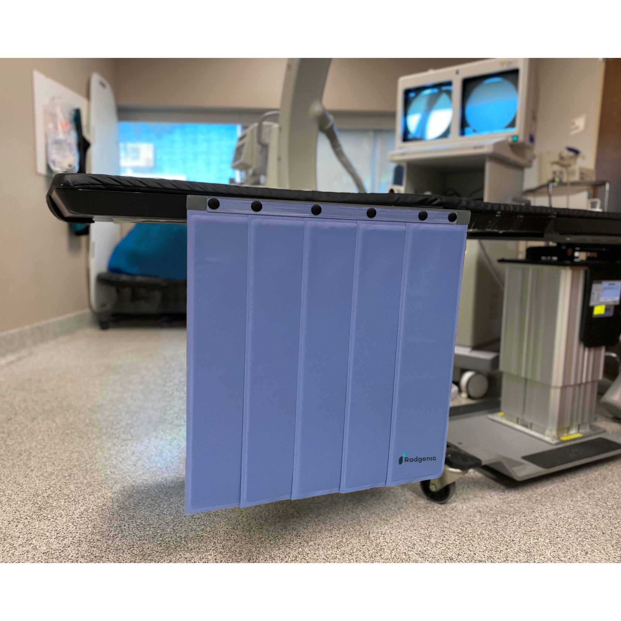 Phillips Safety Pleated Radiation Table Shield | 0.50mm Pb Eq Scatter Protection & CDC-Compliant Disinfection