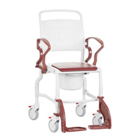 TR Equipment Rebotec Hamburg Height Adjustable Mobile Shower Commode Chair | High-Durability Institutional Hygiene Transfer System