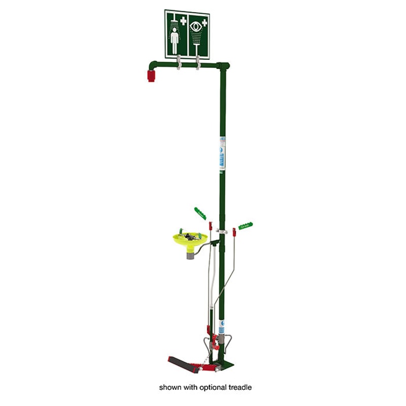 Justrite SD18G75G Combination Shower Self Draining Floor Mount Open ABS Bowl Galvanized Pipe