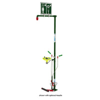 Justrite SD18G75G Combination Shower Self Draining Floor Mount Open ABS Bowl Galvanized Pipe