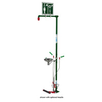 Justrite SD18G85G Combination Shower Self Draining Floor Mount Open Stainless Steel Bowl Galvanized Pipe