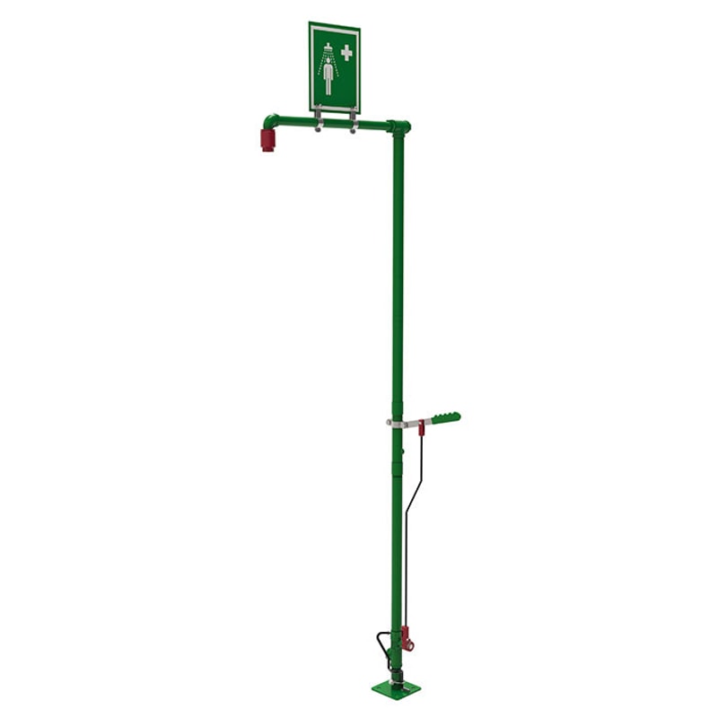 Justrite SD18G Drench Shower Self Draining Floor Mount Galvanized Pipe