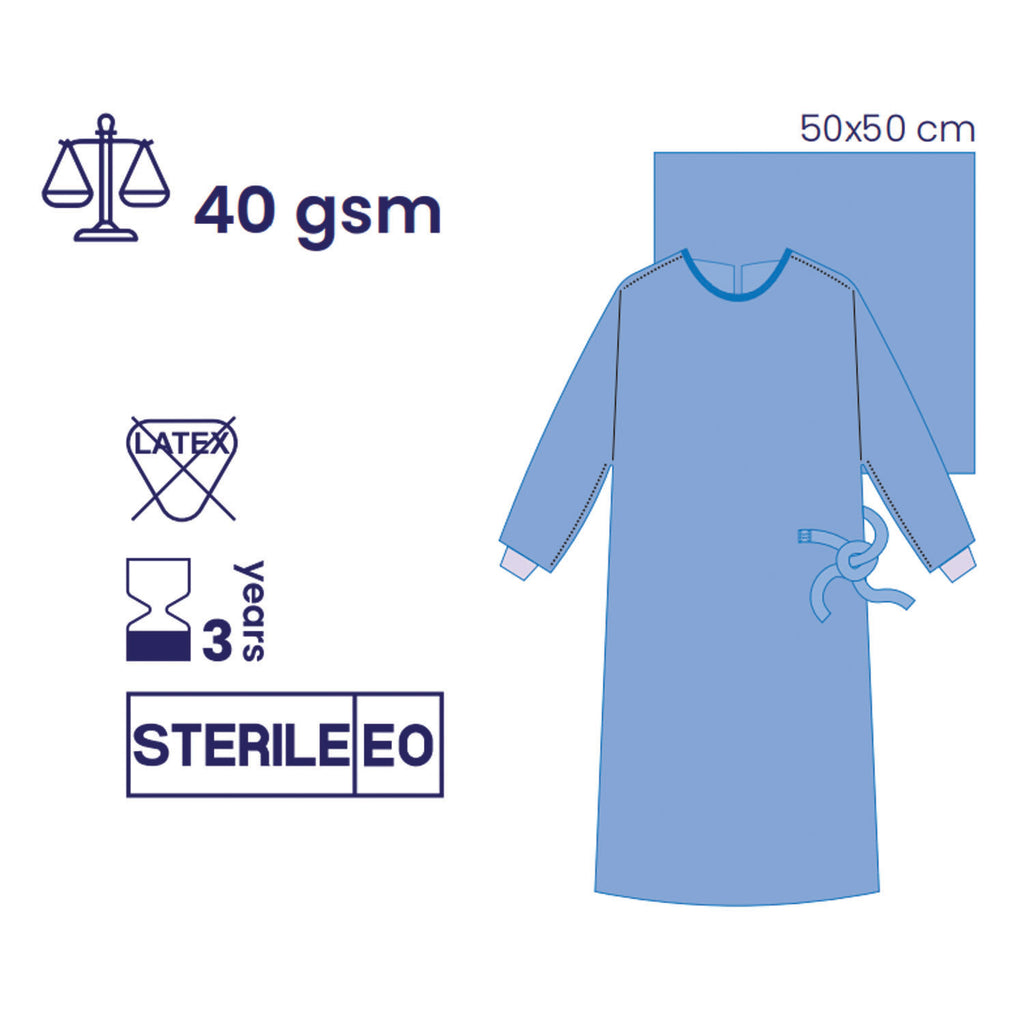 SUBMED Standard Wrapped Surgical Gown with Towel Options