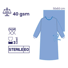 SUBMED Standard Wrapped Surgical Gown, 40 gsm SMS with Towel Options