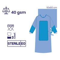 SUBMED Reinforced Wrapped Surgical Gown  with Impervious Chest, Sleeve Zones