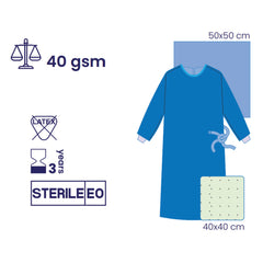 SUBMED Extra Reinforced Wrapped Surgical Gown with Impervious Protection