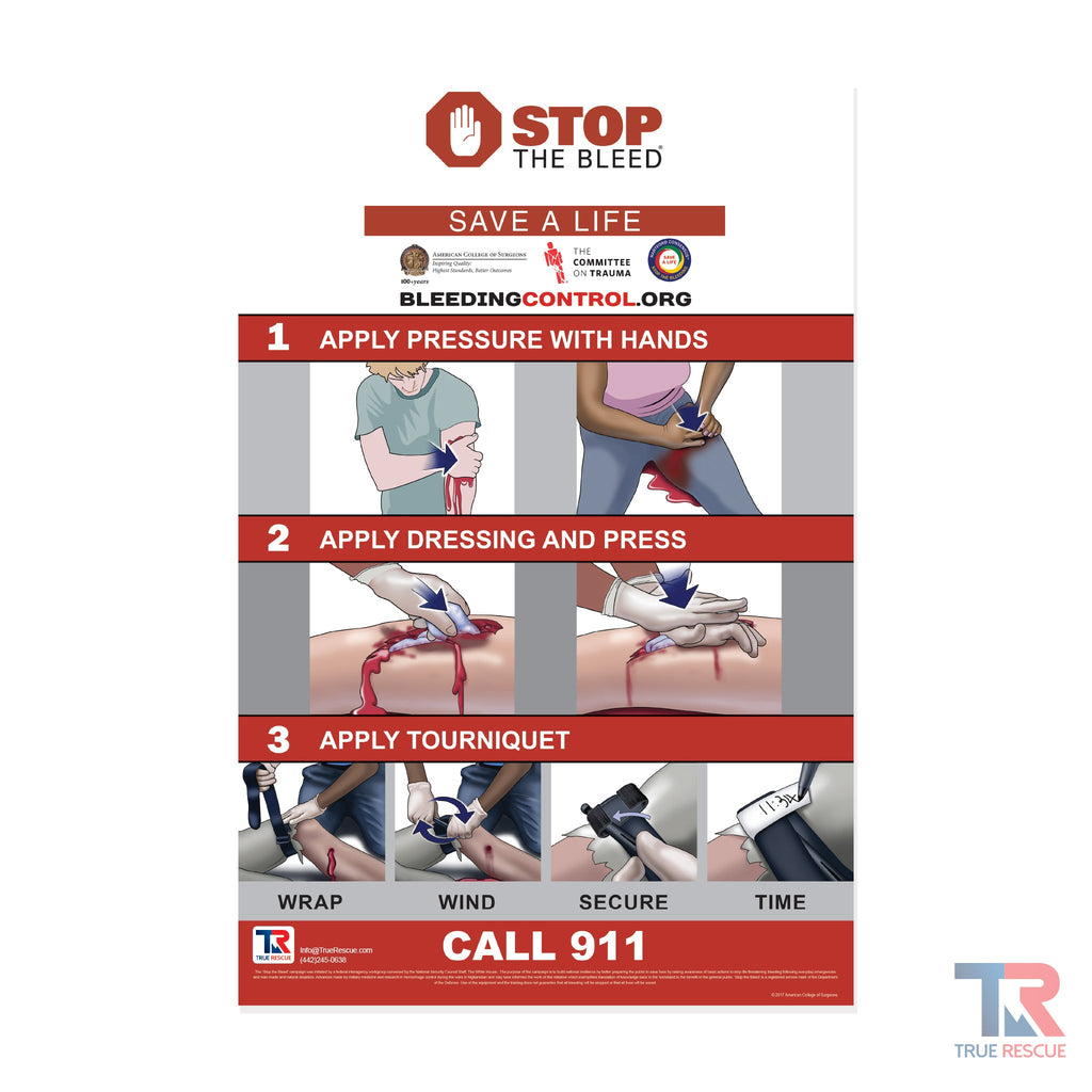Cubix Safety STB-Poster Stop The Bleed Instructional Poster