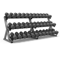 Freemotion Saddle Dumbbell Rack – 3-Tier 18-Pair Storage System with Individual Urethane Saddles
