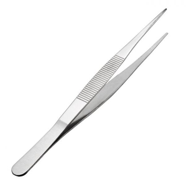 Elite First Aid 4.75" Stainless Steel Tweezers – Precision Forceps and Field Trauma Instrument