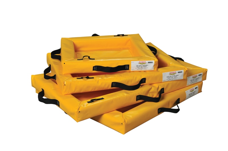 Justrite T8001 2’x2’x4”, 10 Gallon Capacity, Spill Containment Berm, Quik-Deploy™ SpillNEST™, Yellow