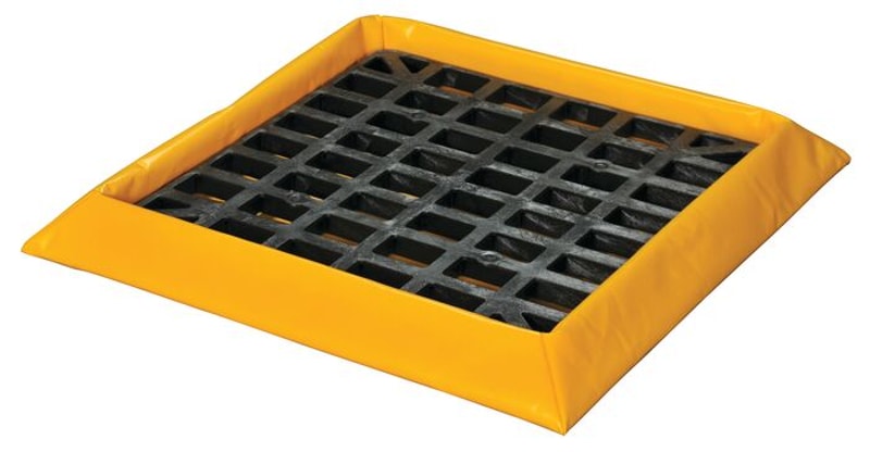 Justrite T8101G 1 Drum, 10 Gallon Capacity, Spill Containment Berm, With Grate, SpillNEST™, Yellow