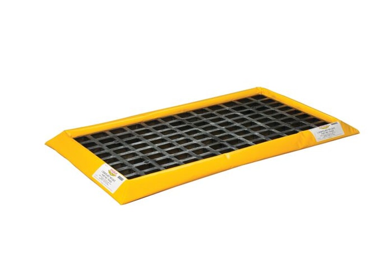 Justrite T8102G 2 Drum, 15 Gallon Capacity, Spill Containment Berm, With Grate, SpillNEST™, Yellow Industrial Safety Products