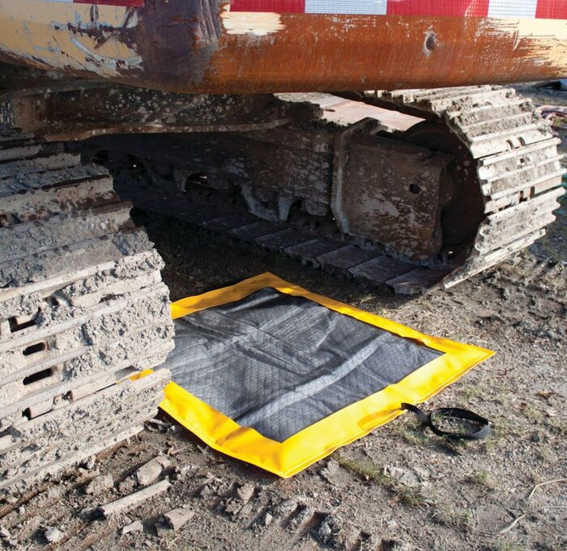 Justrite T8360 3’x3’, 4 Gallon Spill Capacity, XT Off-Road Drip Pad with Grommets, SpillNEST™