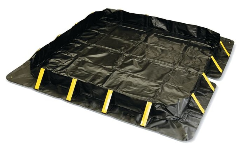 Justrite T8421 4’ by 4’, 80 Gallon Spill Capacity, SX Berm, Talon™, Black