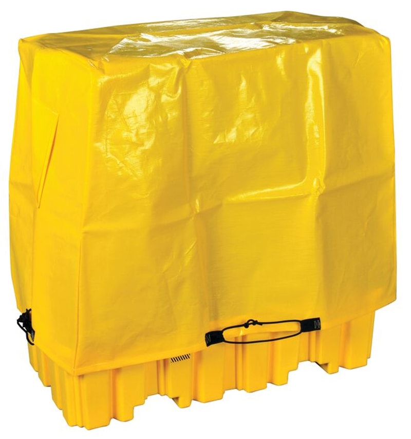 Justrite T8603 60inL by 39.25inW by 43.31in High, 2 Drum Pallet Tarp Cover, Yellow Spill Control
