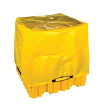 Justrite T8604 56.5inL by 56.5inW by 44in High, 4 Drum Pallet Tarp Cover, Yellow Spill Control