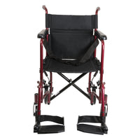 Compass Health ProBasics Aluminum Transport Chair with Footrest, Burgundy