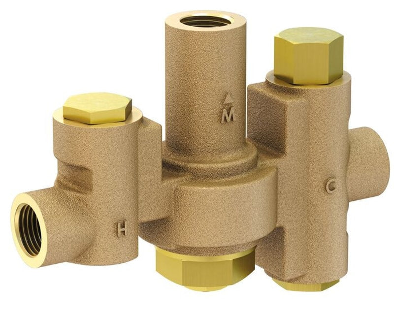 Justrite TMVEF-AC Low Capacity Thermostatic Mixing Valve for Hughes Individual Eye/Face Wash Stations Industrial Safety Products