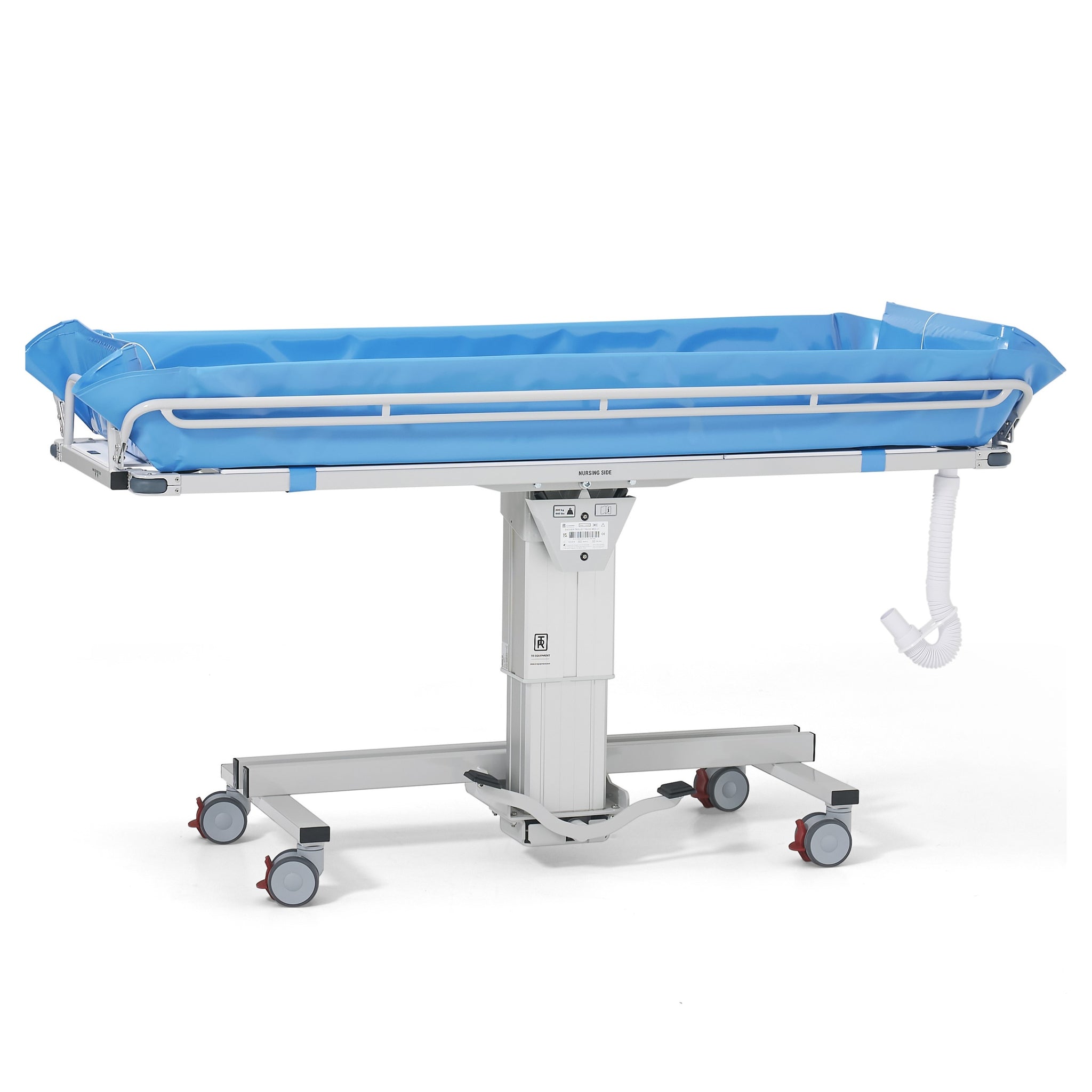 TR Equipment TR-2000 Mod 21 Hydraulic Height-Adjustable Shower Trolley for Clinical Patient Hygiene