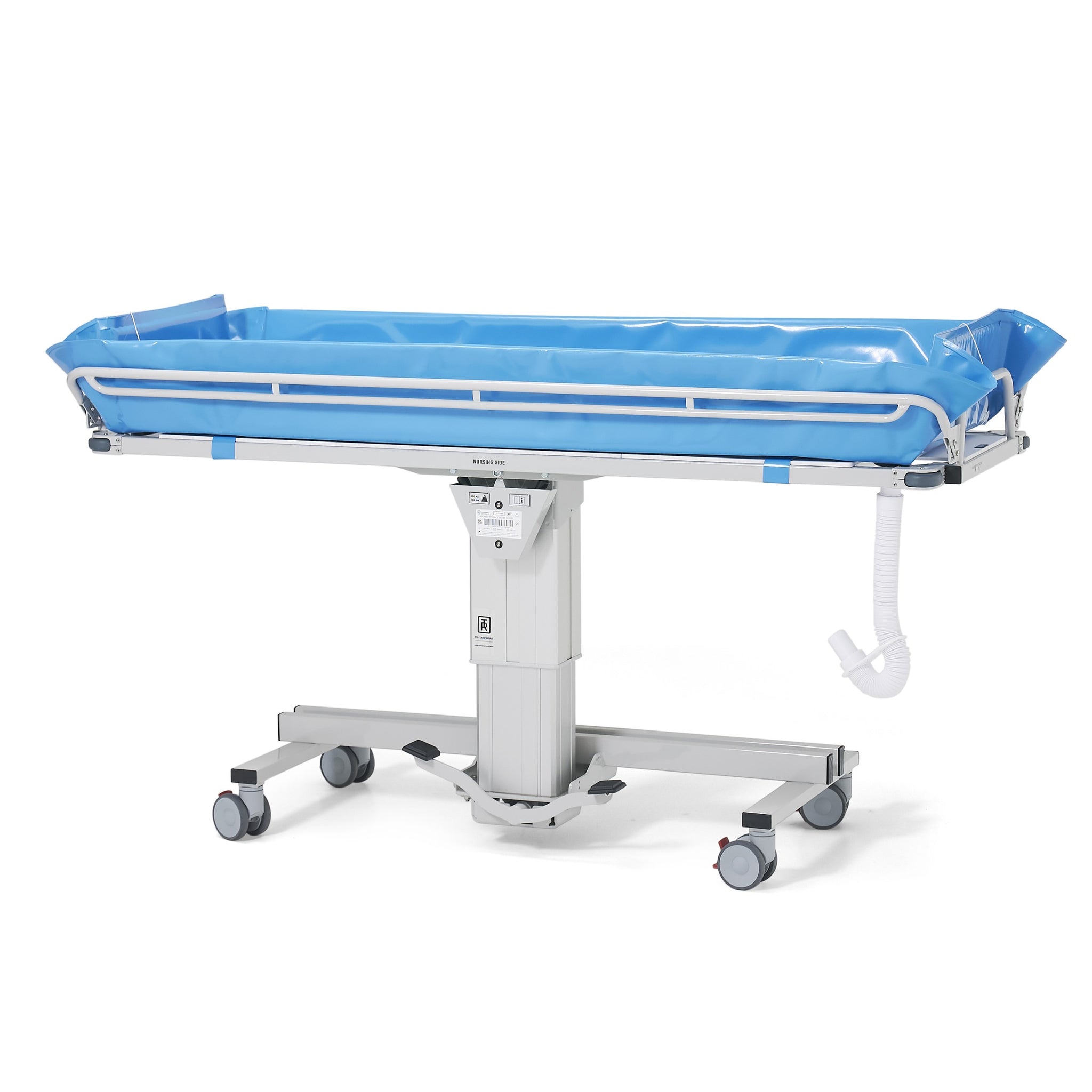 TR Equipment TR-2000 Mod 21 Hydraulic Height-Adjustable Shower Trolley for Clinical Patient Hygiene