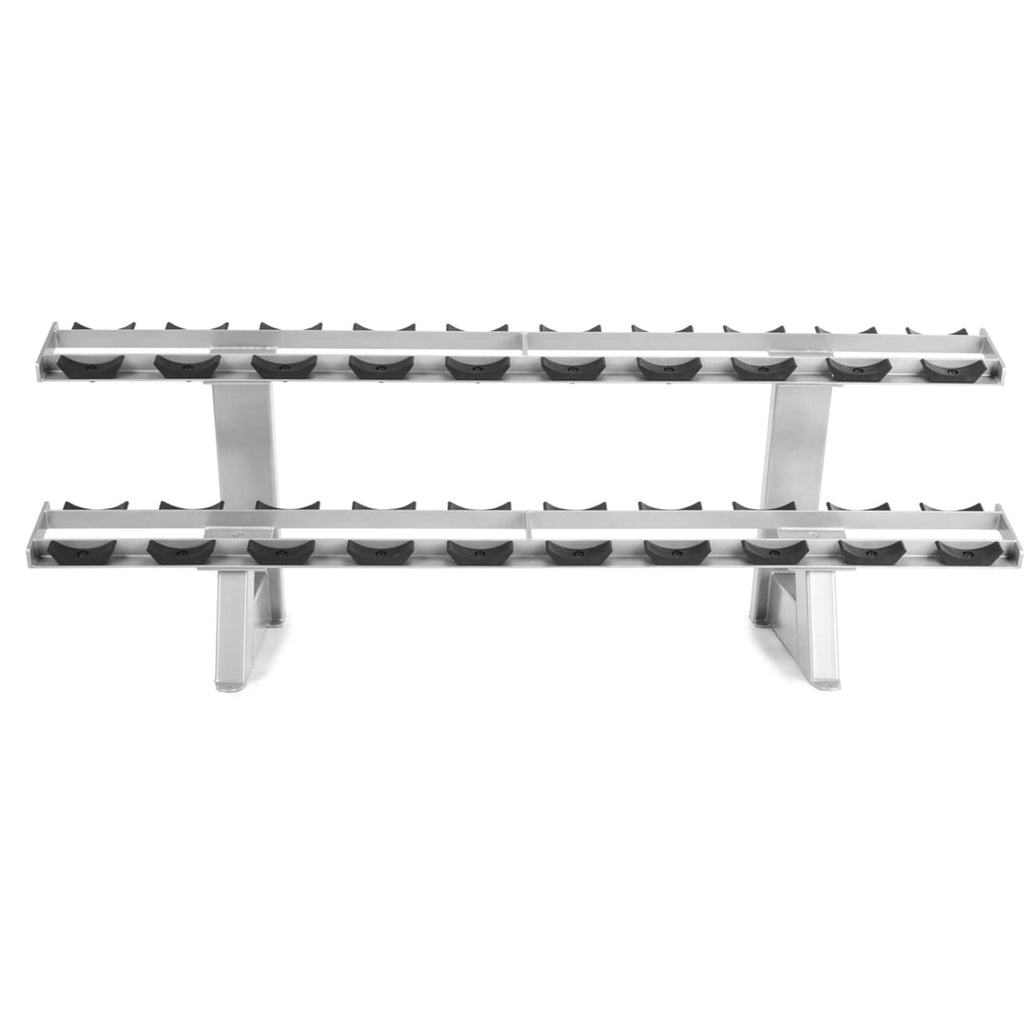 Freemotion Twin Tier Dumbbell Rack – Dual-Shelf 10-Pair Storage System with Individual Urethane Saddles