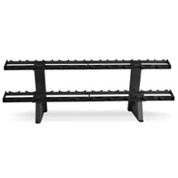 Freemotion Twin Tier Dumbbell Rack – Dual-Shelf 10-Pair Storage System with Individual Urethane Saddles