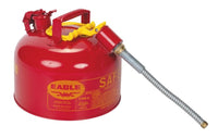Justrite U211SX5 5/8in Metal Hose, Steel Safety Can for Flammables, Type II
