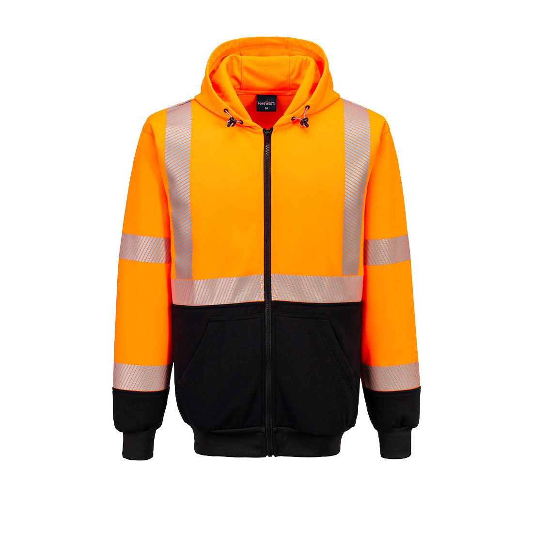 Portwest UB320 Hi-Vis Contrast Segmented Tape Zipped Hoodie