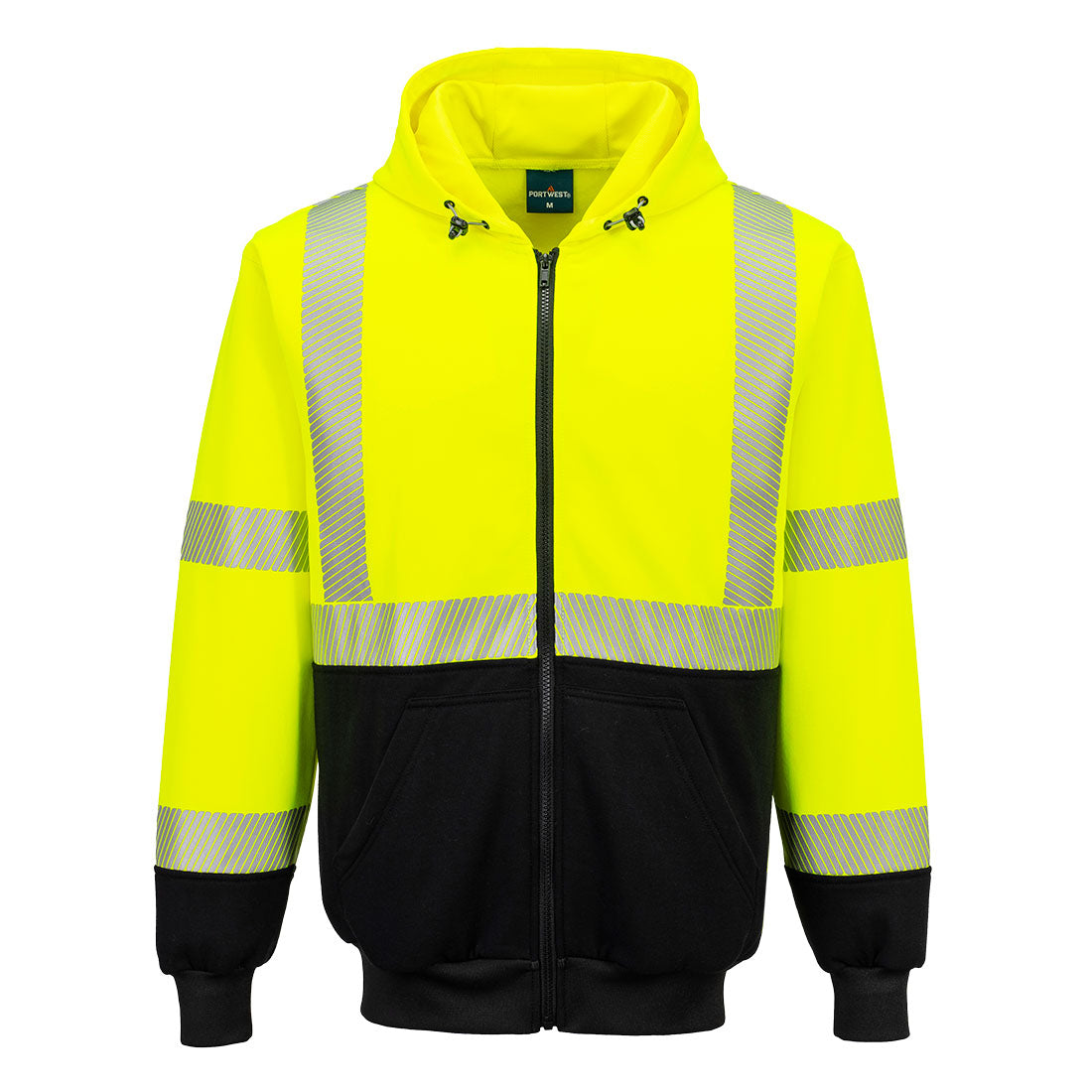 Portwest UB320 Hi-Vis Contrast Segmented Tape Zipped Hoodie