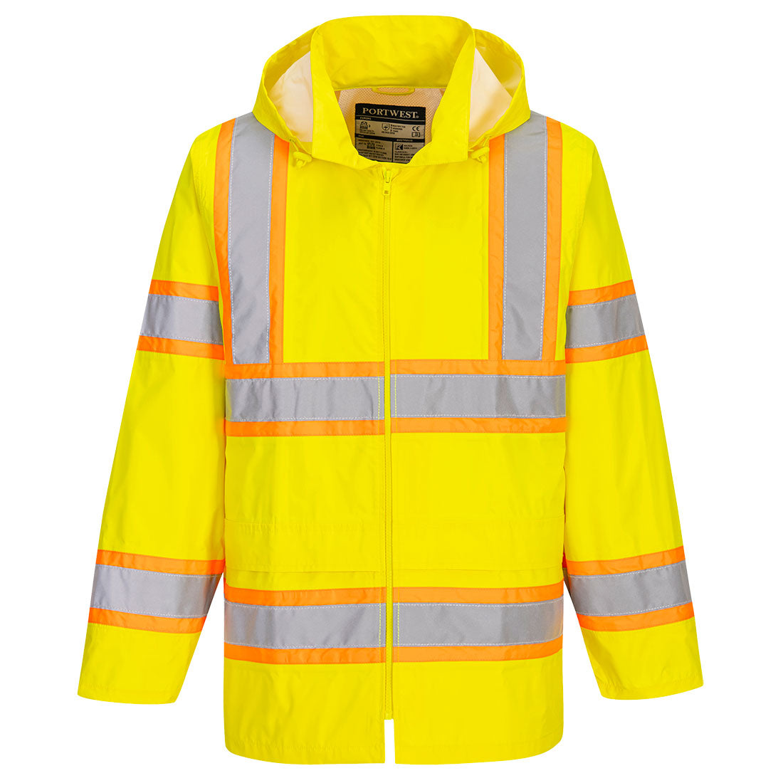Portwest UH400 Hi-Vis Contrast Tape Rain Jacket