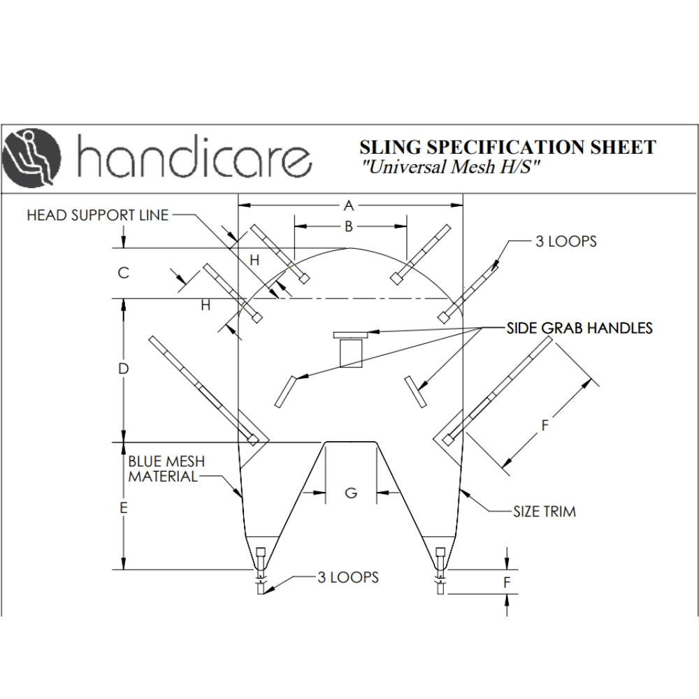 Handicare Universal Mesh Sling with Head Support