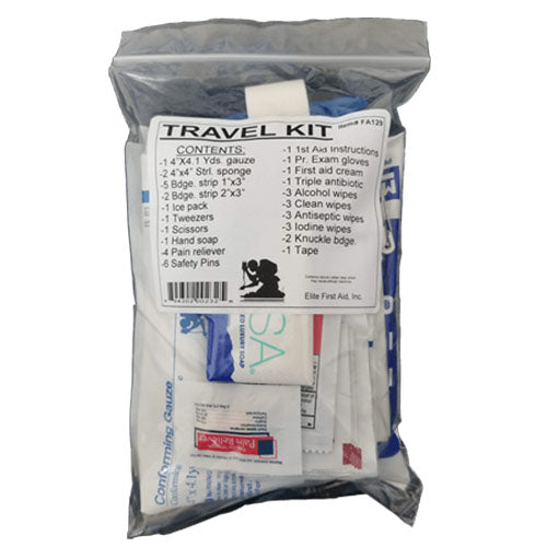 Elite First Aid Travel First Aid Kit - Portable Emergency Medical Supply Bag