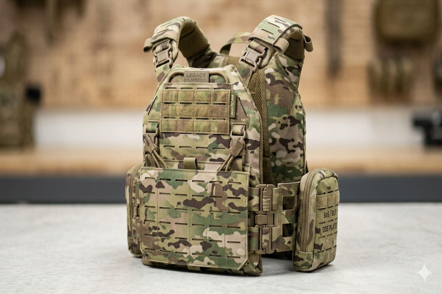 Legacy Safety and Security Laser Cut MOLLE Lightweight Armor Carrier Vest | 11x14 MultiCam Armor Platform