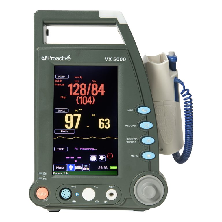 Proactive Medical Protekt VX 5000 Vital Signs Monitor | Portable Multi-Parameter Diagnostic Platform with Anti-Glare Touchscreen