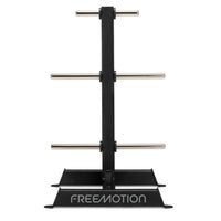 Freemotion Weight Plate and Bar Storage Rack – Compact Dual Bar and 6-Horn Weight Tree for Commercial Facilities