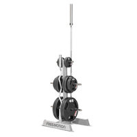 Freemotion Weight Plate and Bar Storage Rack – Compact Dual Bar and 6-Horn Weight Tree for Commercial Facilities