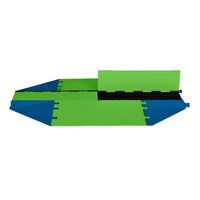 Checkers Kit 2, 5-Channel Yellow Jacket® AMS® Modular Accessibility Ramp System, ADA Cable Protector for 1" Lines, SafeRay™ Hi-Viz Green