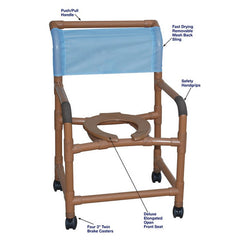 MJM 22" Wood Tone Shower Chair, 375 lb Capacity