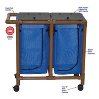 MJM WoodTone Double Bag Laundry Hamper