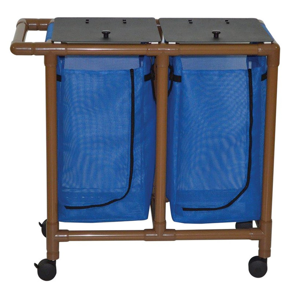 MJM WoodTone Double Bag Laundry Hamper, 28.92 Gal. Capacity