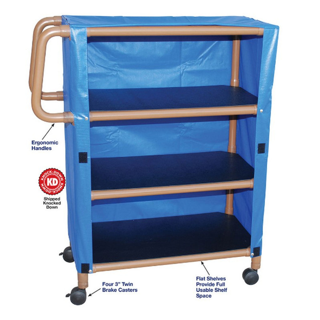 MJM WoodTone 3-Shelf Utility Linen Cart