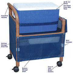 MJM 16" x 27" Wood Tone Refreshment Cart