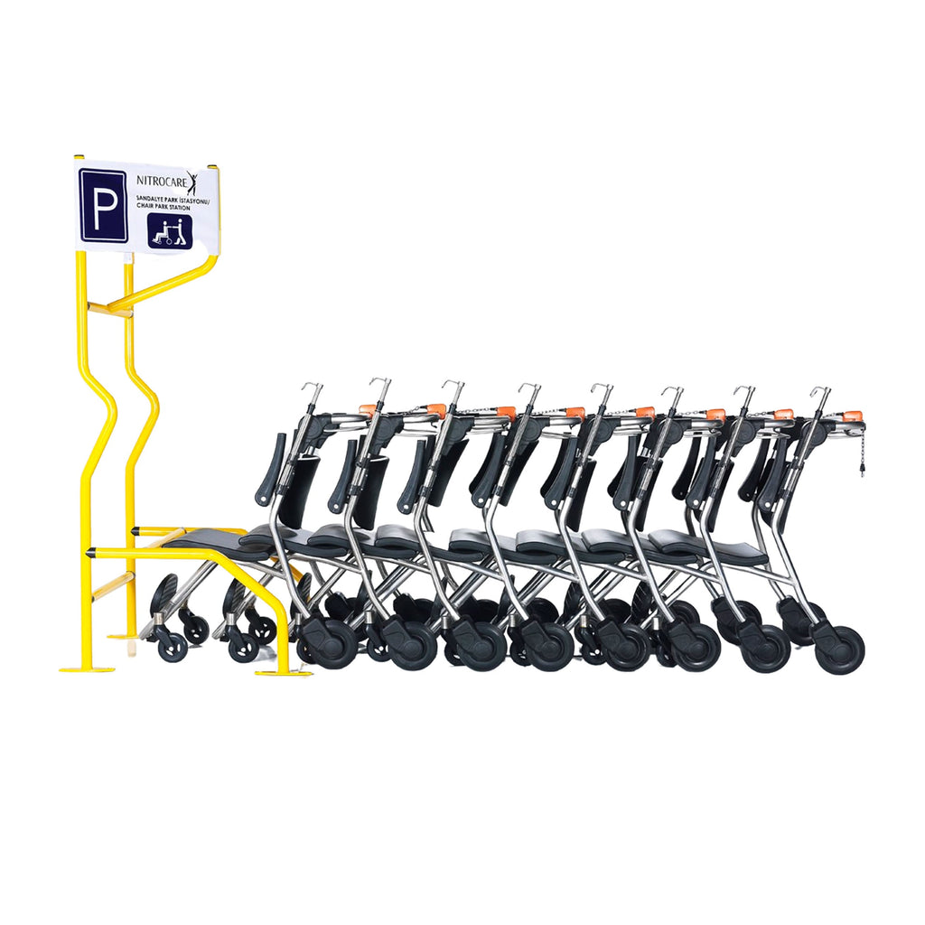 Nitrocare BRIO X5 Lightweight Patient Transport Wheelchair with Central Braking and Folding Frame