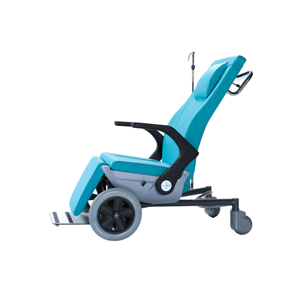 Nitrocare TREK X6 Ergonomic Patient Transfer Wheelchair with Gas-Spring Recline and Drop-Down Armrests