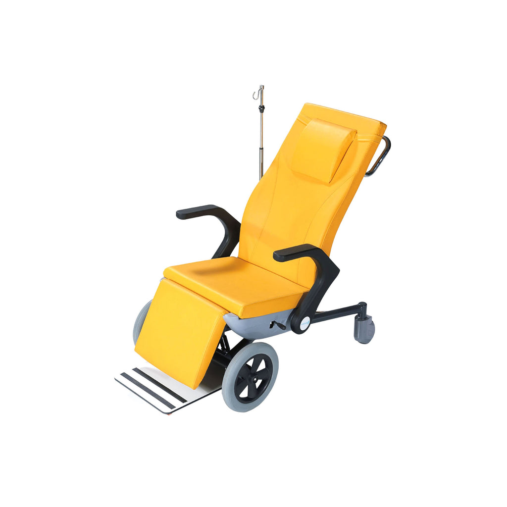 Nitrocare TREK X6 Ergonomic Patient Transfer Wheelchair with Gas-Spring Recline and Drop-Down Armrests